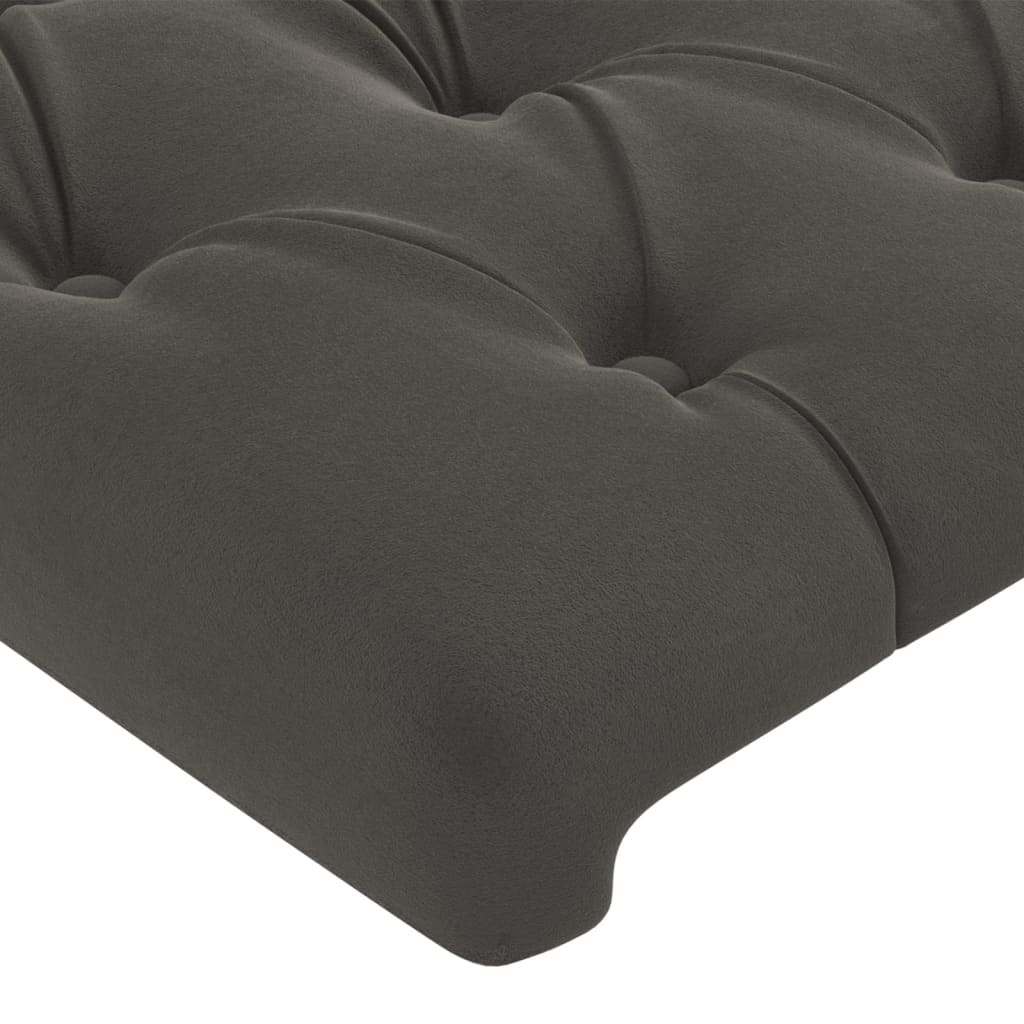 vidaXL Κεφαλάρι Σκούρο Γκρι Βελούδινο 100x7x118/128 εκ.