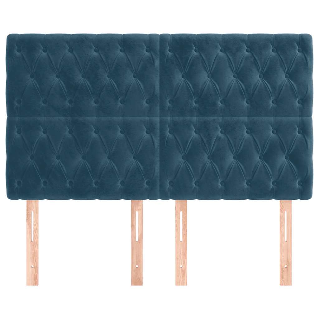 vidaXL Κεφαλάρι Σκούρο Μπλε Βελούδινο 144x7x118/128 εκ.