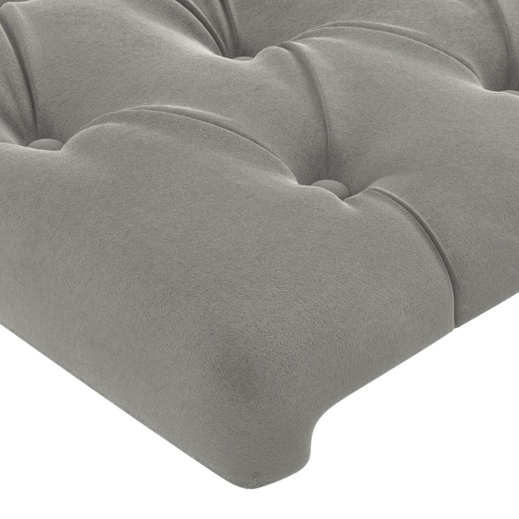 vidaXL Κεφαλάρι Ανοιχτό Γκρι 200x7x118/128 εκ. Βελούδο