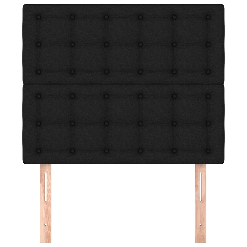 vidaXL Κεφαλάρι Μαύρο 90x5x118/128 εκ. Ύφασμα