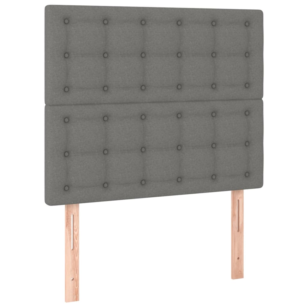 vidaXL Κεφαλάρι Κρεβατιού Σκούρο Γκρι 100x5x118/128 εκ. Ύφασμα