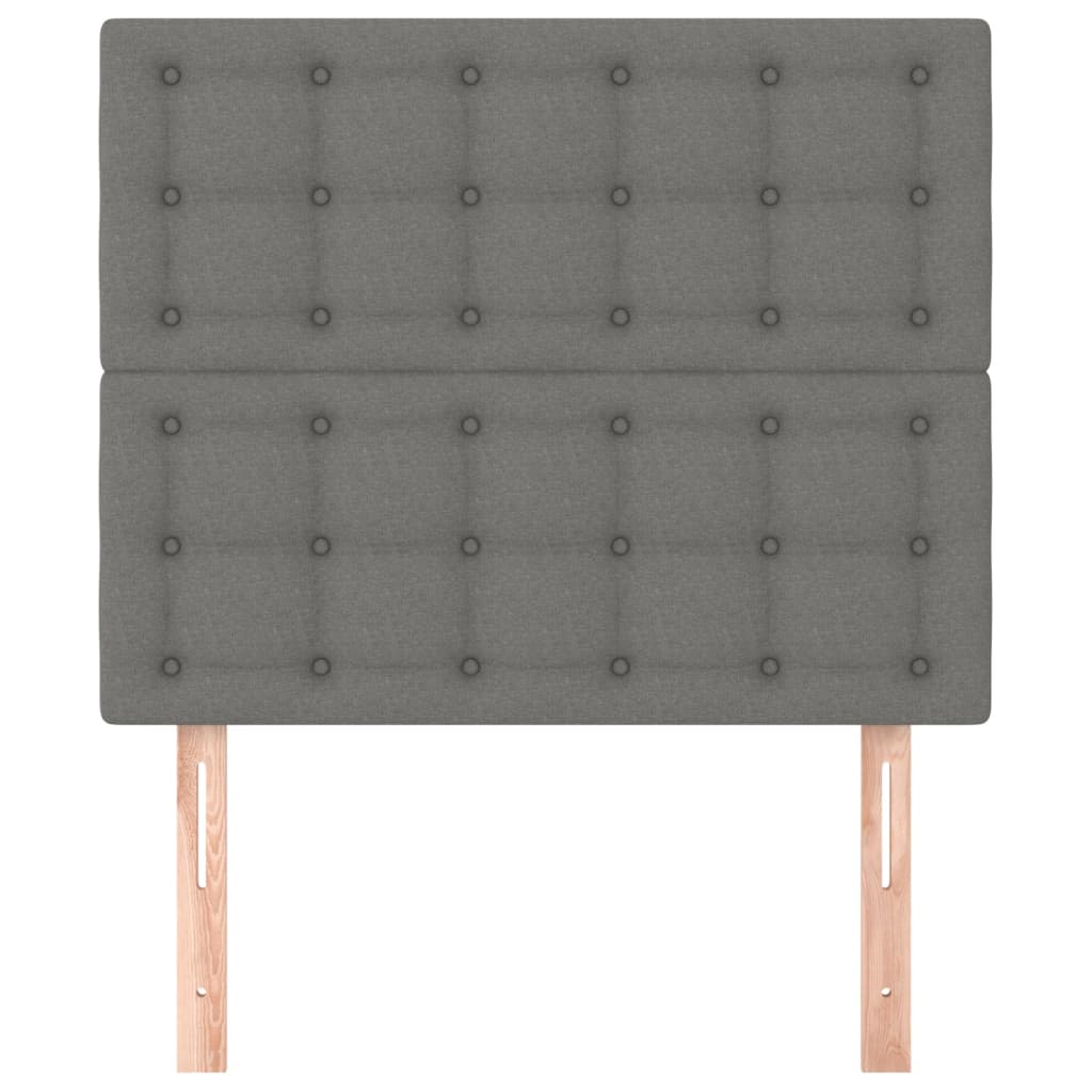 vidaXL Κεφαλάρι Κρεβατιού Σκούρο Γκρι 100x5x118/128 εκ. Ύφασμα