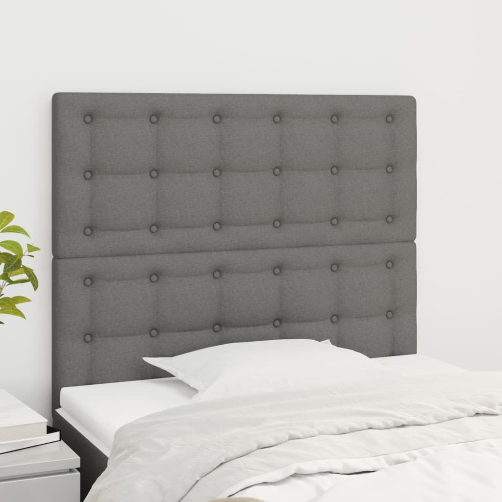 vidaXL Κεφαλάρι Κρεβατιού Σκούρο Γκρι 100x5x118/128 εκ. Ύφασμα