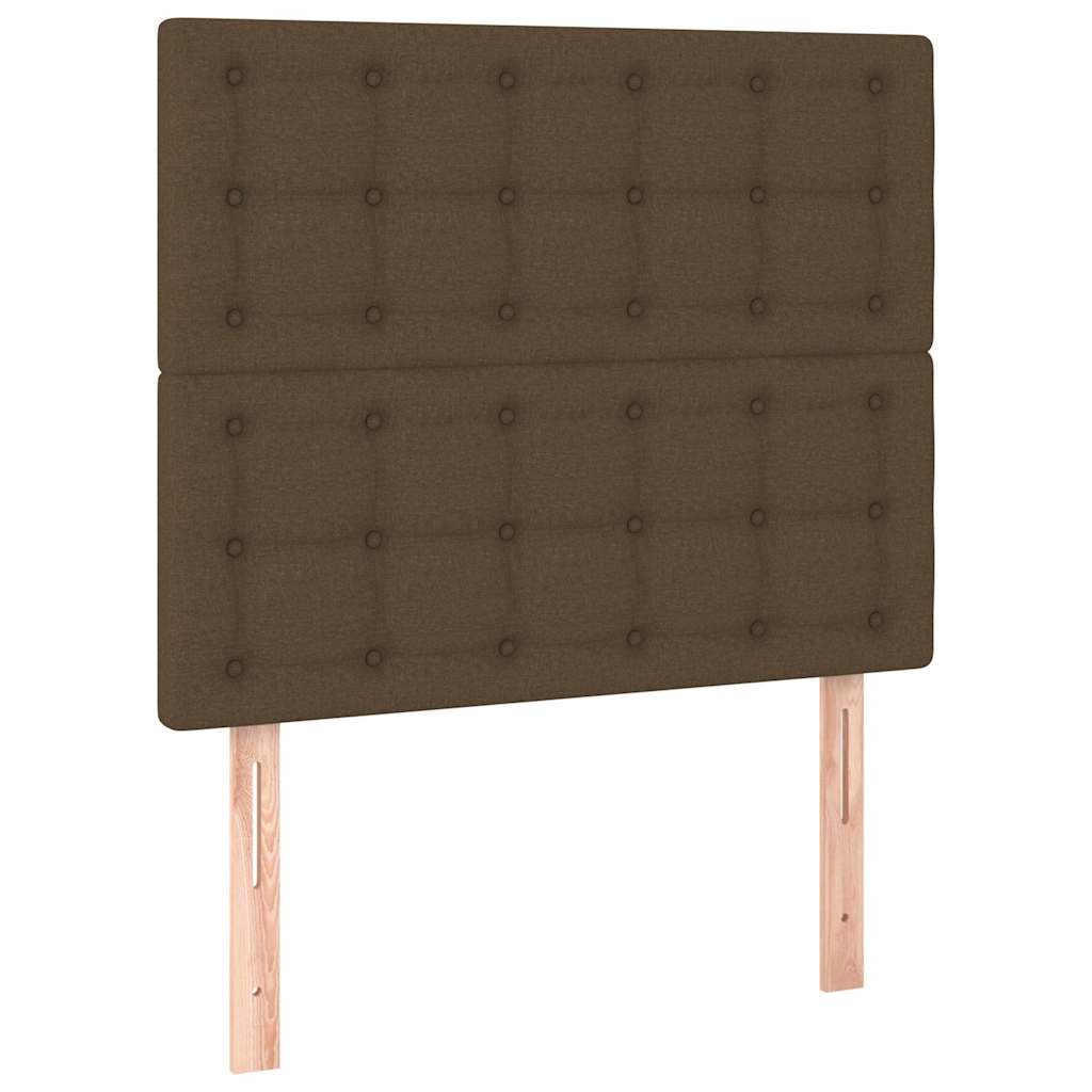 vidaXL Κεφαλάρι Κρεβατιού Σκούρο Καφέ 100x5x118/128 εκ. Ύφασμα