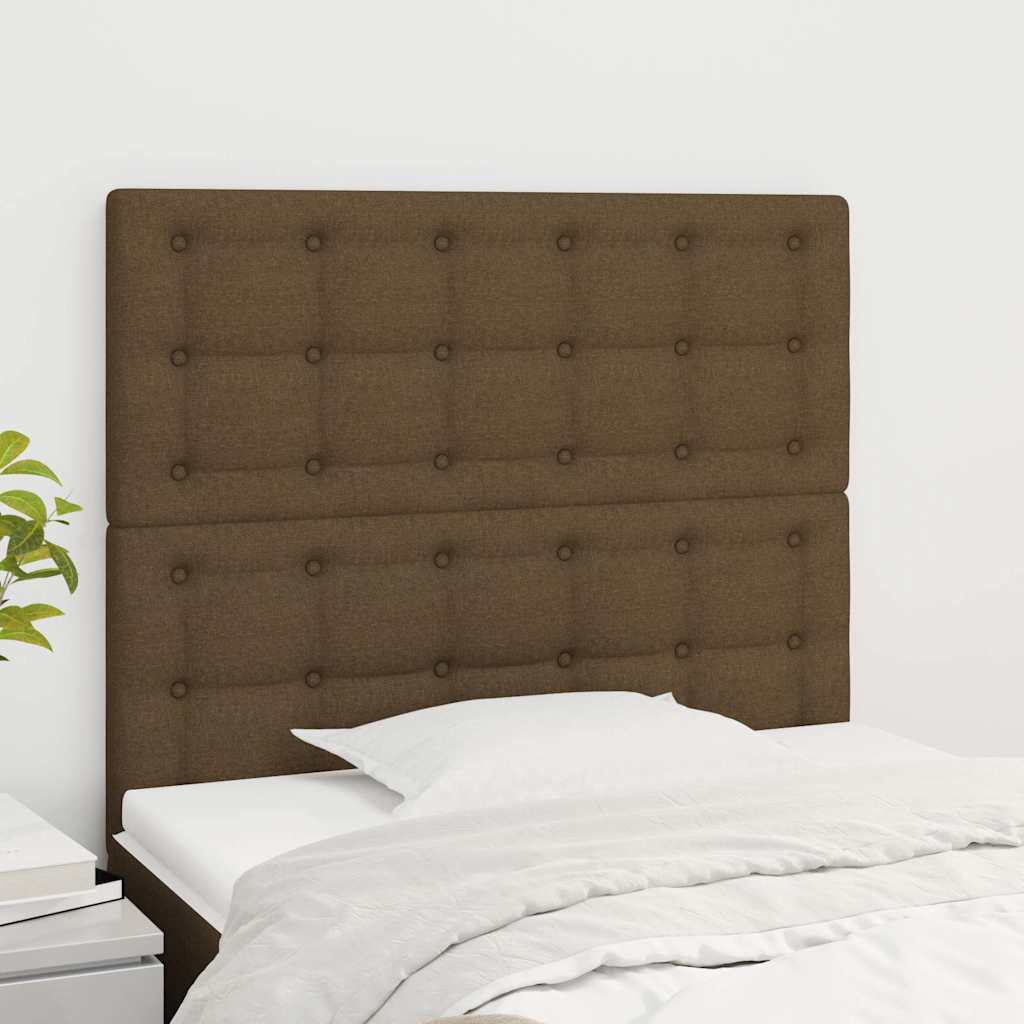 vidaXL Κεφαλάρι Κρεβατιού Σκούρο Καφέ 100x5x118/128 εκ. Ύφασμα