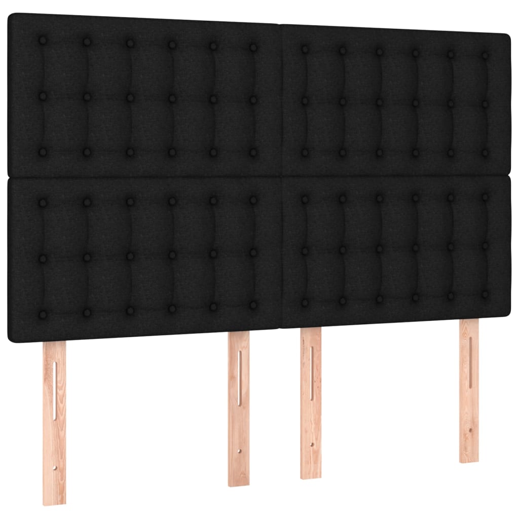 vidaXL Κεφαλάρι Μαύρο 144x5x118/128 εκ. Ύφασμα