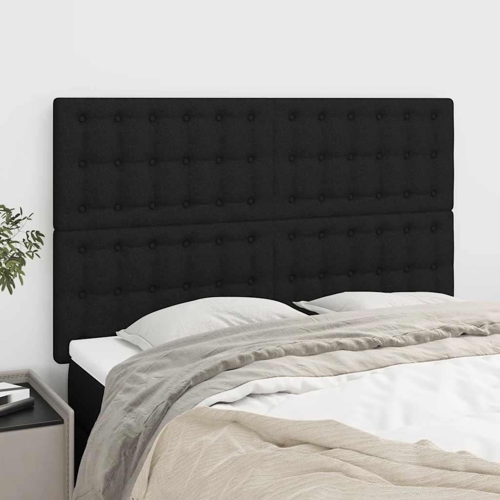 vidaXL Κεφαλάρι Μαύρο 144x5x118/128 εκ. Ύφασμα