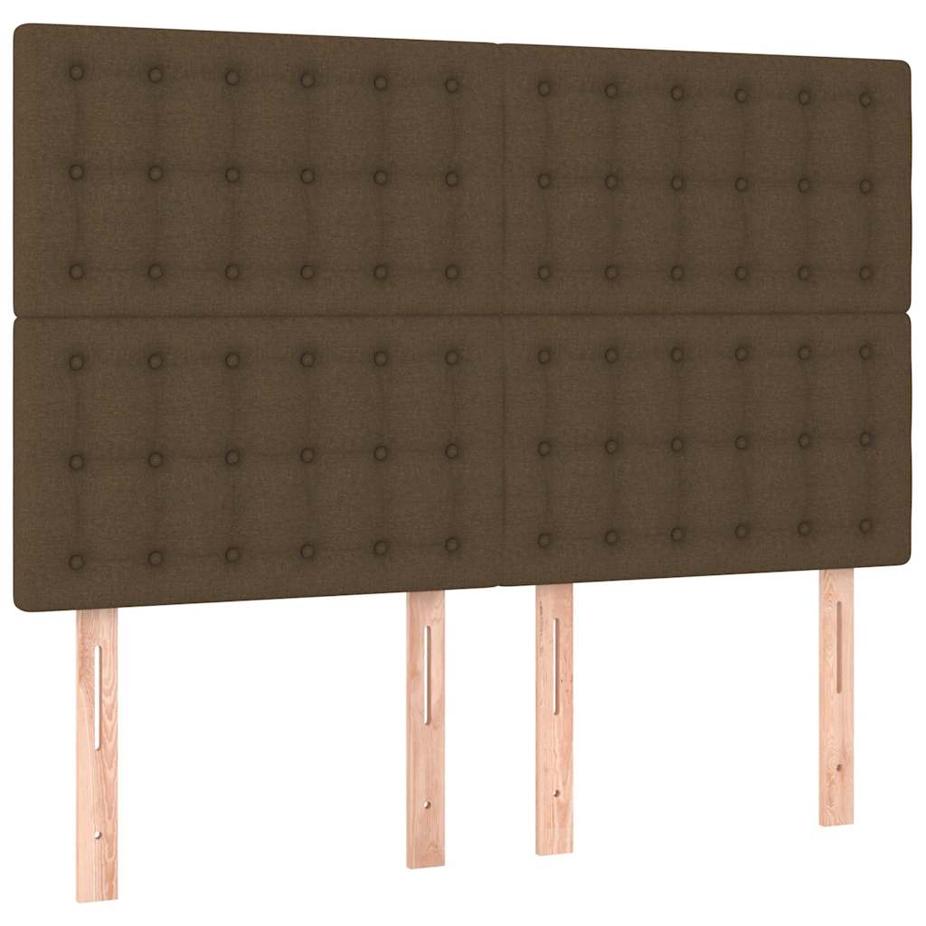 vidaXL Κεφαλάρι Κρεβατιού Σκούρο Καφέ 144x5x118/128 εκ. Ύφασμα