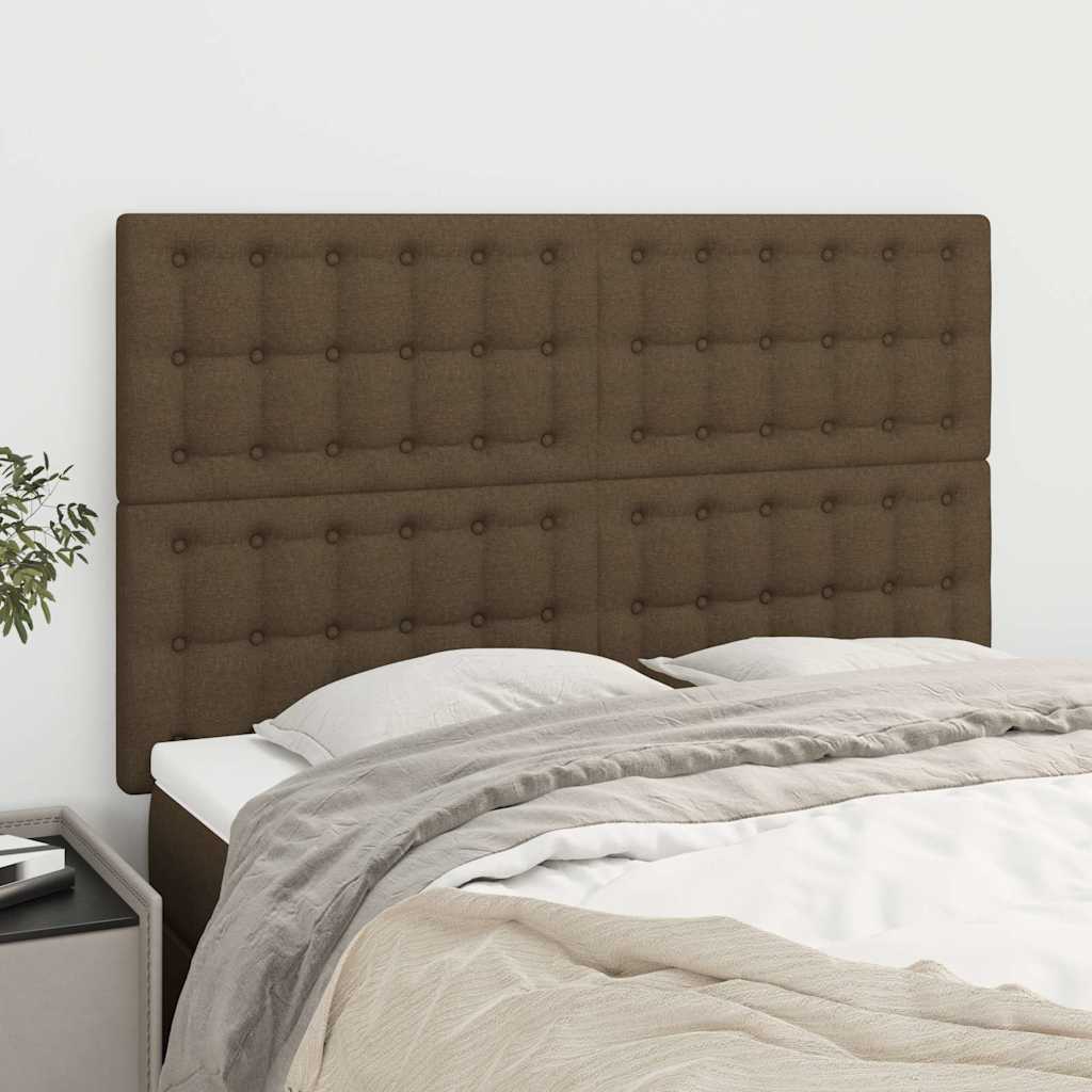 vidaXL Κεφαλάρι Κρεβατιού Σκούρο Καφέ 144x5x118/128 εκ. Ύφασμα
