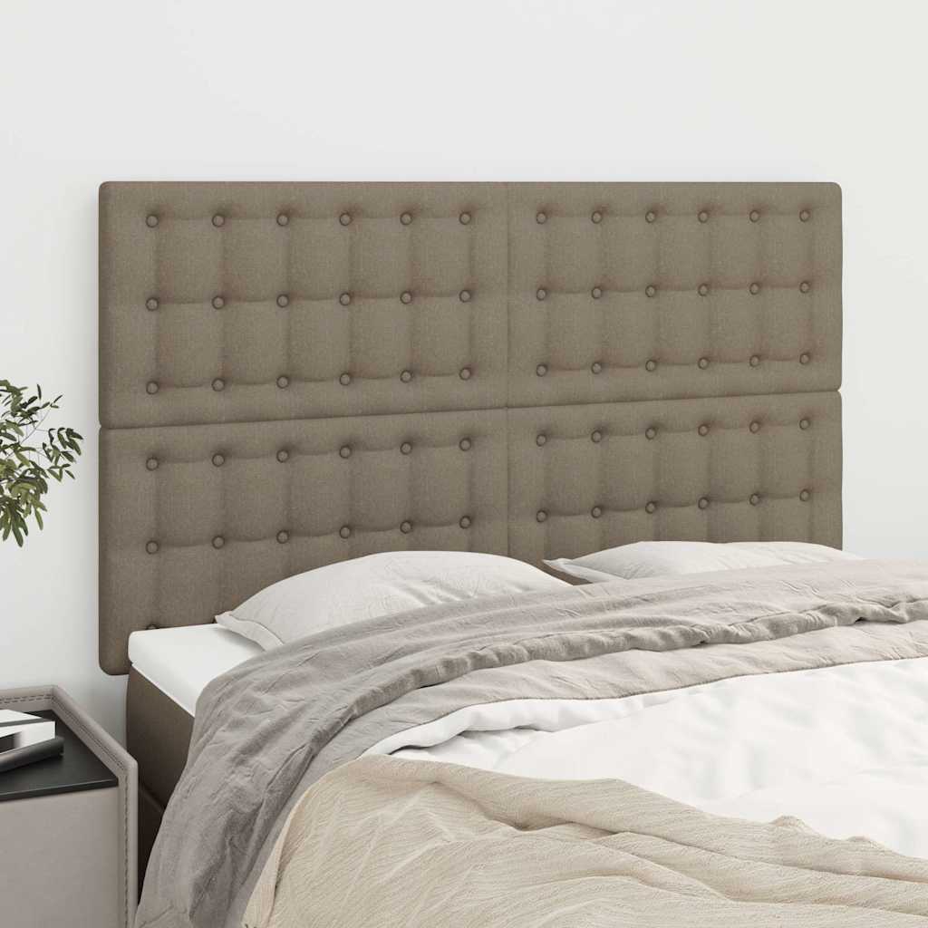 vidaXL Κεφαλάρι Κρεβατιού Μπεζ 144x5x118/128 εκ. Ύφασμα