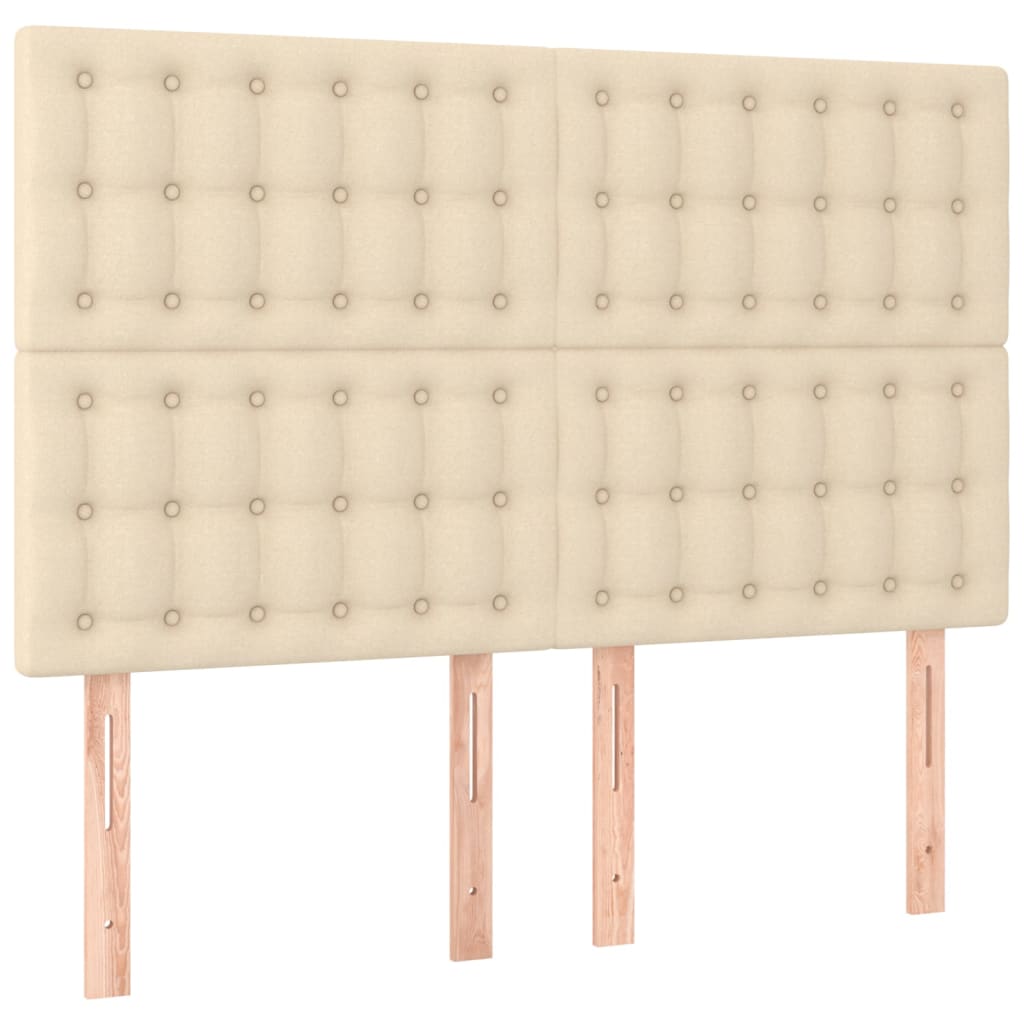 vidaXL Κεφαλάρι Κρεμ 144x5x118/128 εκ. Ύφασμα