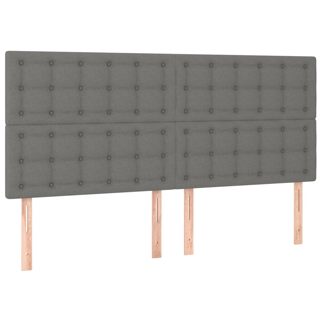 vidaXL Κεφαλάρι Κρεβατιού Σκούρο Γκρι 160x5x118/128 εκ. Ύφασμα