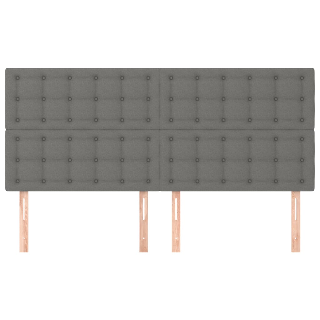 vidaXL Κεφαλάρι Κρεβατιού Σκούρο Γκρι 160x5x118/128 εκ. Ύφασμα