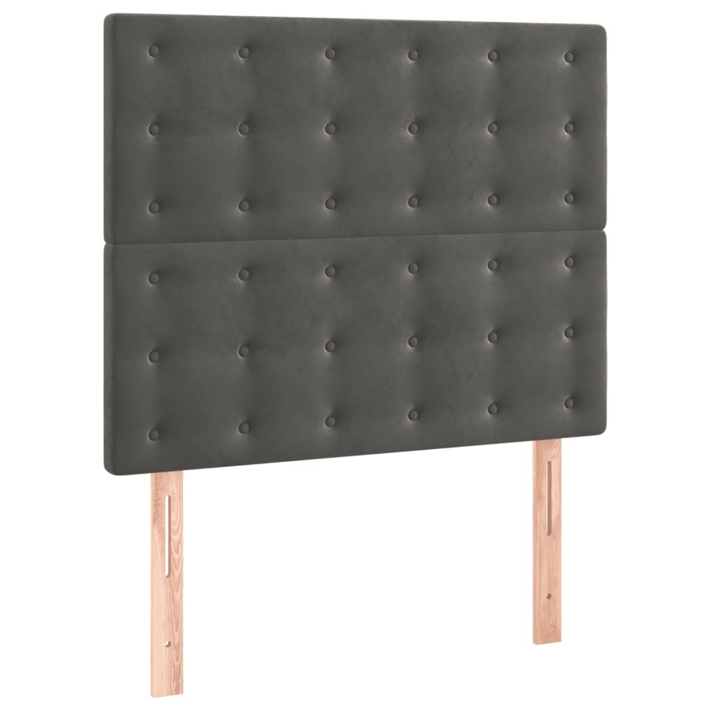 vidaXL Κεφαλάρι Σκούρο Γκρι Βελούδινο 90x5x118/128 εκ.
