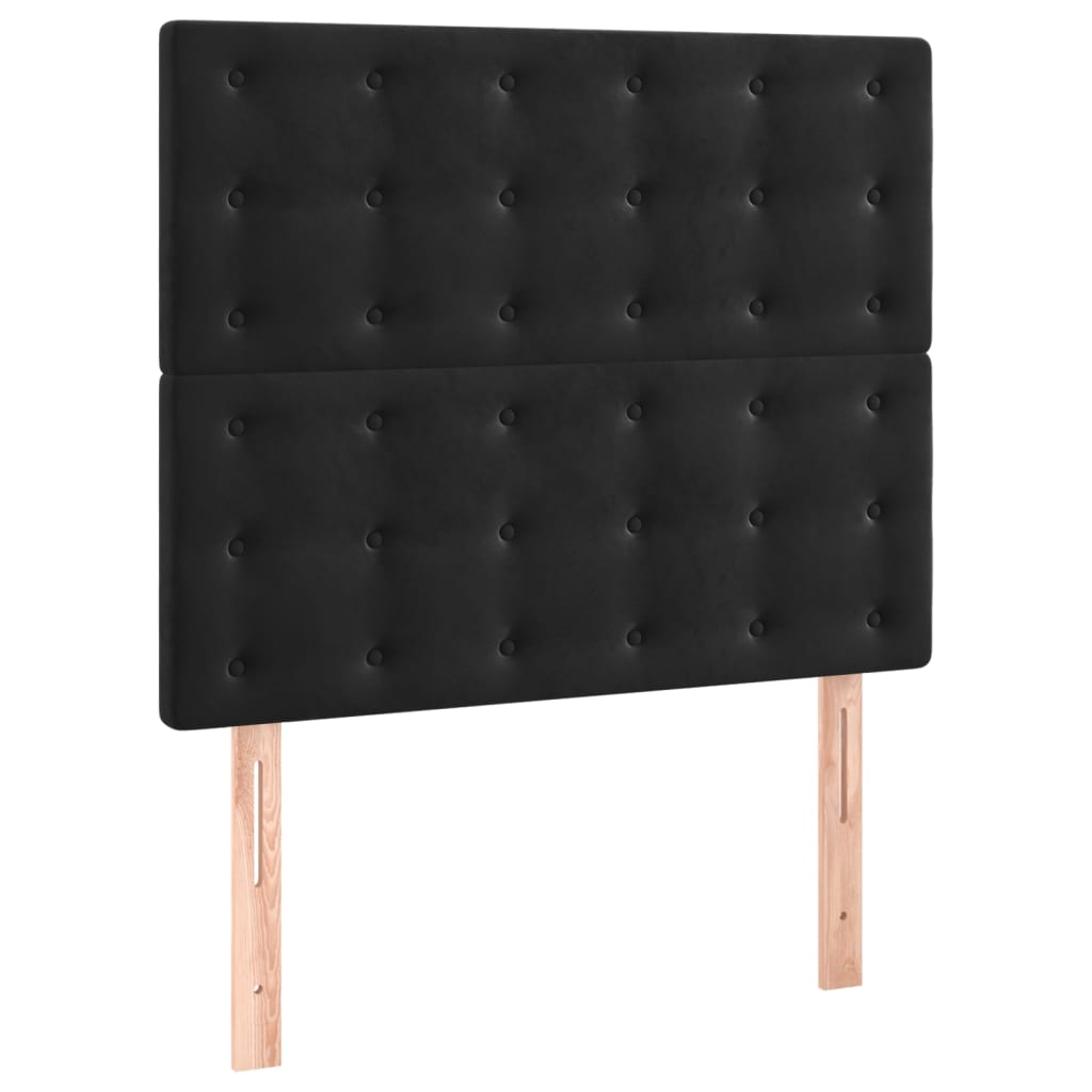 vidaXL Κεφαλάρι Μαύρο Βελούδινο 90x5x118/128 εκ.