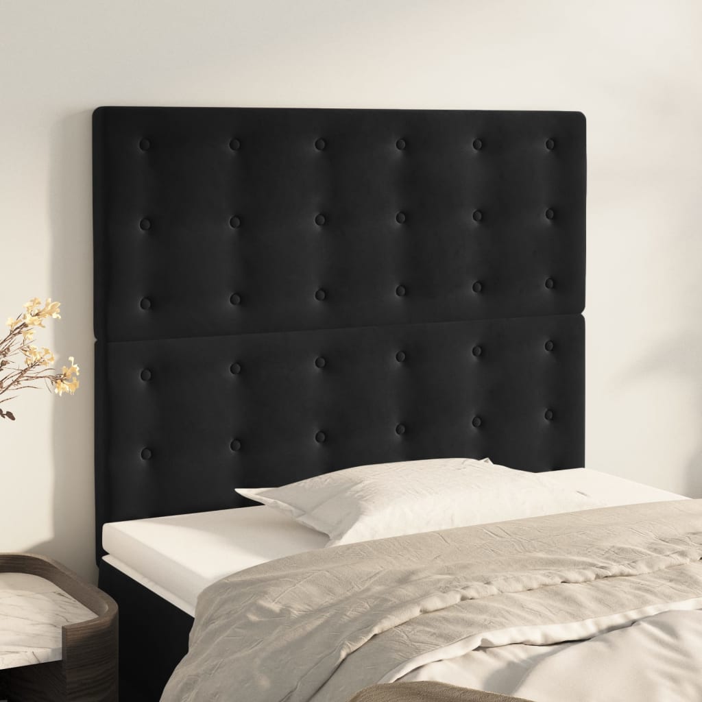 vidaXL Κεφαλάρι Μαύρο Βελούδινο 90x5x118/128 εκ.