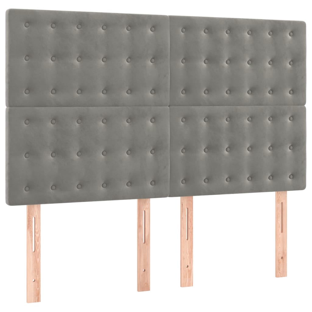 vidaXL Κεφαλάρι Ανοιχτό Γκρι Βελούδο 144x5x118/128 εκ.