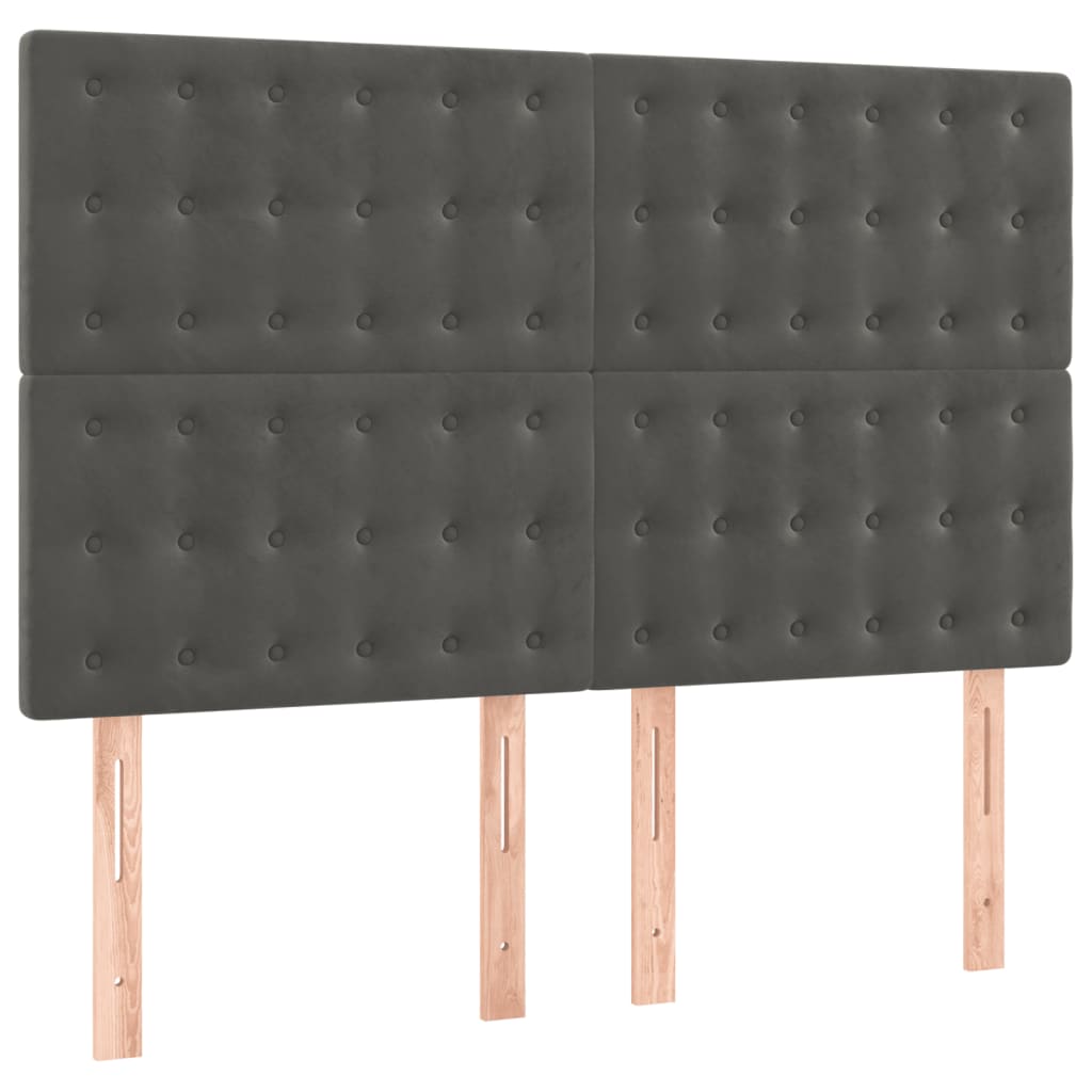 vidaXL Κεφαλάρι Σκούρο Γκρι Βελούδινο 144x5x118/128 εκ.