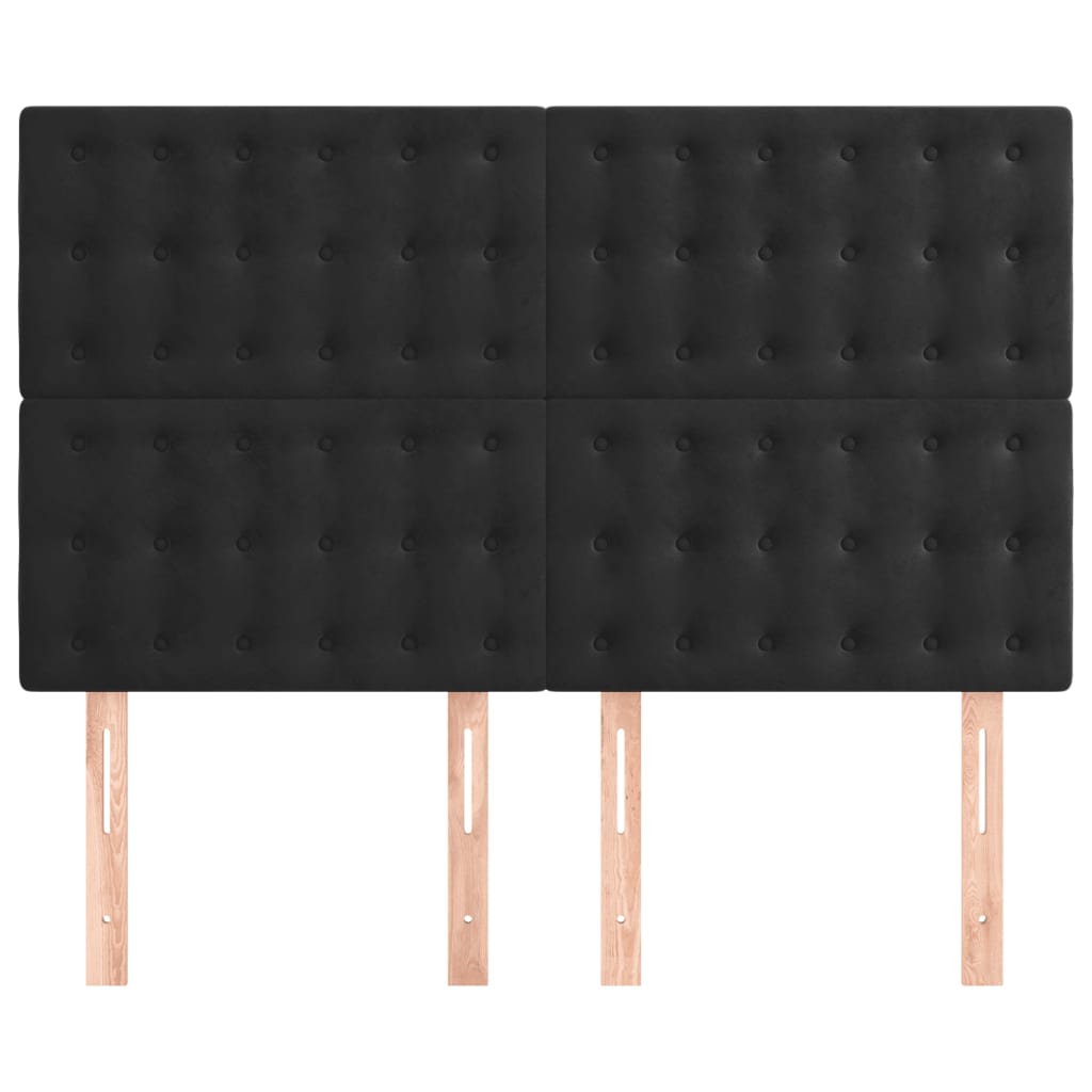 vidaXL Κεφαλάρι Μαύρο Βελούδινο 144x5x118/128 εκ.