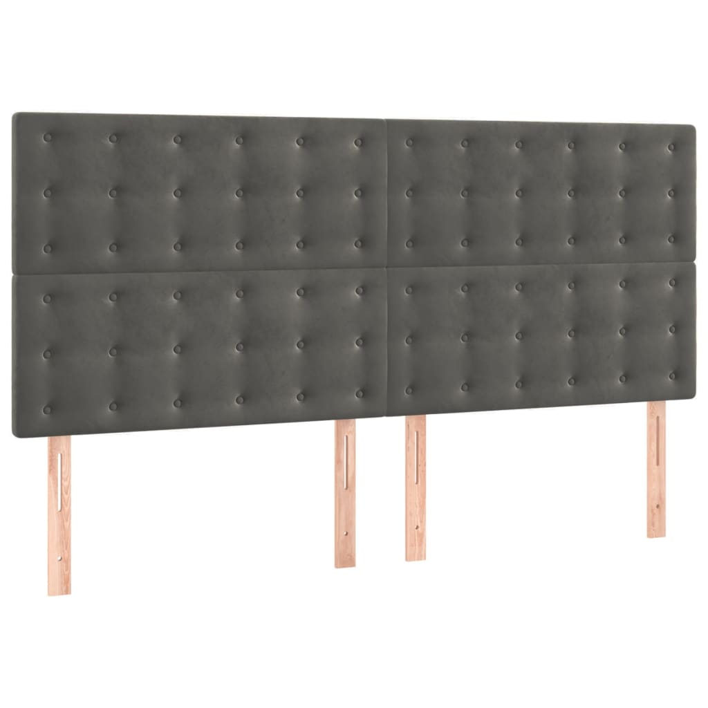 vidaXL Κεφαλάρι Σκούρο Γκρι Βελούδινο 160x5x118/128 εκ.