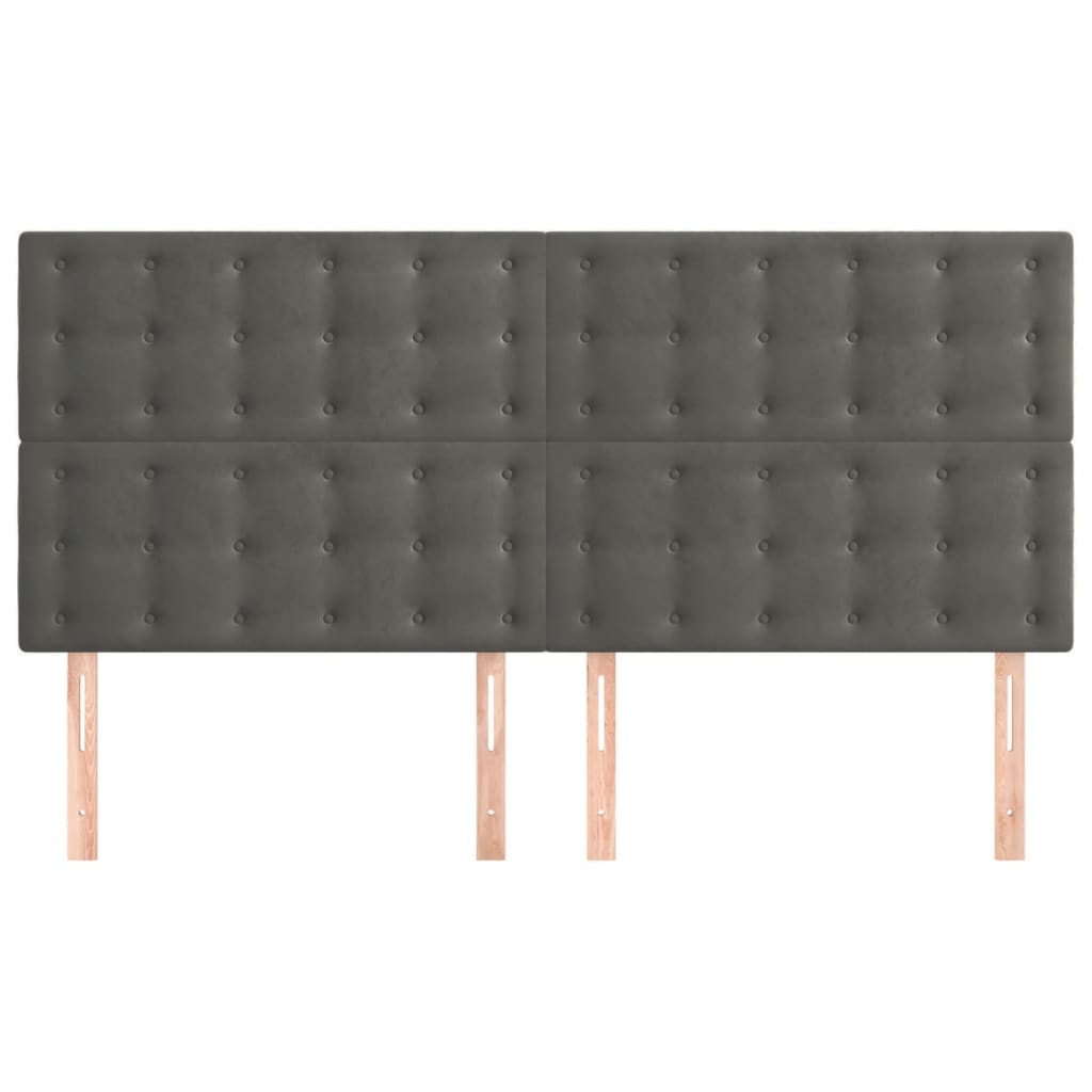 vidaXL Κεφαλάρι Σκούρο Γκρι Βελούδινο 160x5x118/128 εκ.