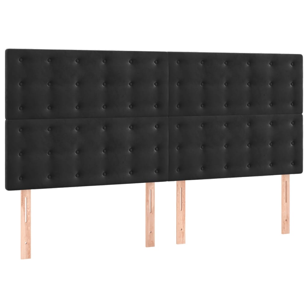 vidaXL Κεφαλάρι Μαύρο Βελούδινο 160x5x118/128 εκ.