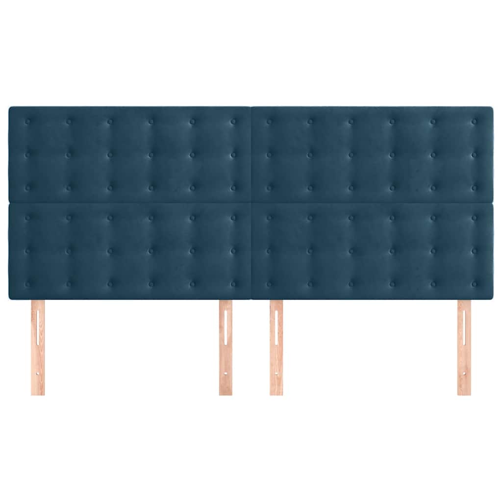 vidaXL Κεφαλάρι Σκούρο Μπλε Βελούδινο 160x5x118/128 εκ.