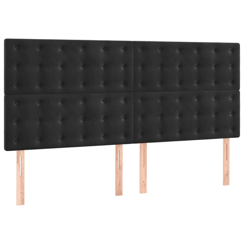 vidaXL Κεφαλάρι Μαύρο Βελούδινο 180x5x118/128 εκ.