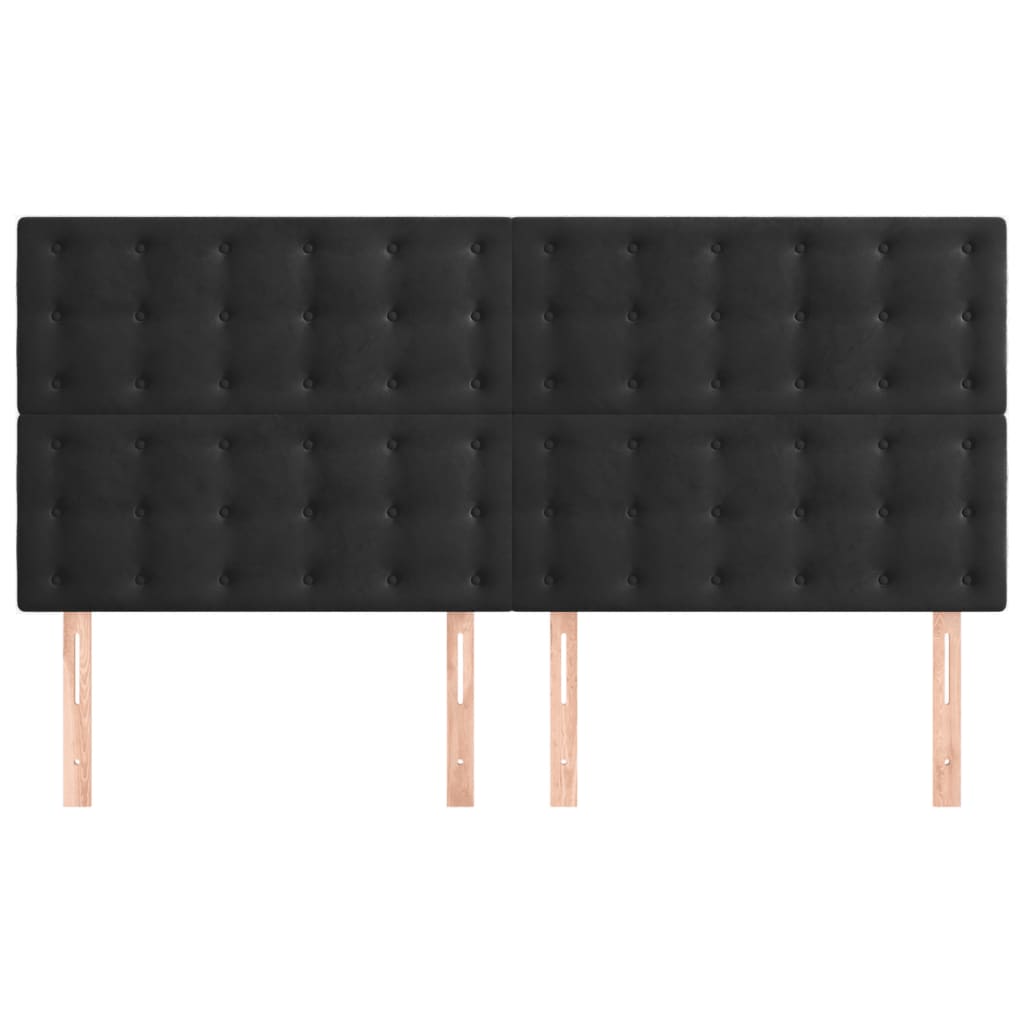 vidaXL Κεφαλάρι Μαύρο Βελούδινο 180x5x118/128 εκ.