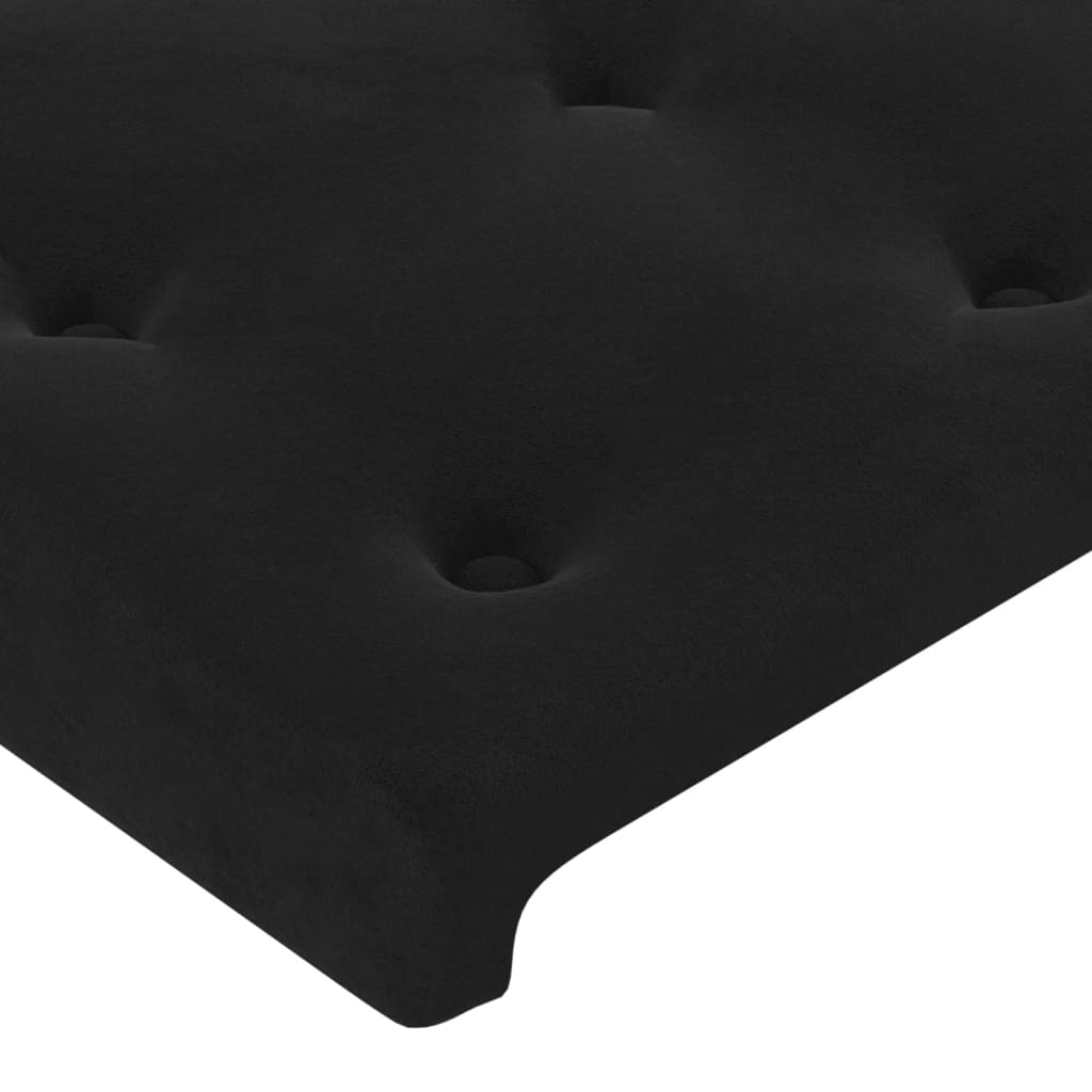 vidaXL Κεφαλάρι Μαύρο Βελούδινο 180x5x118/128 εκ.