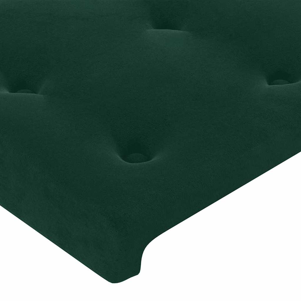 vidaXL Κεφαλάρι Σκούρο Πράσινο Βελούδινο 180x5x118/128 εκ.