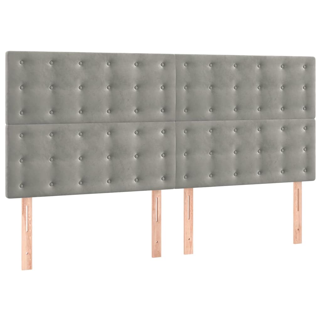 vidaXL Κεφαλάρι Ανοιχτό Γκρι 200x5x118/128 εκ. Βελούδο