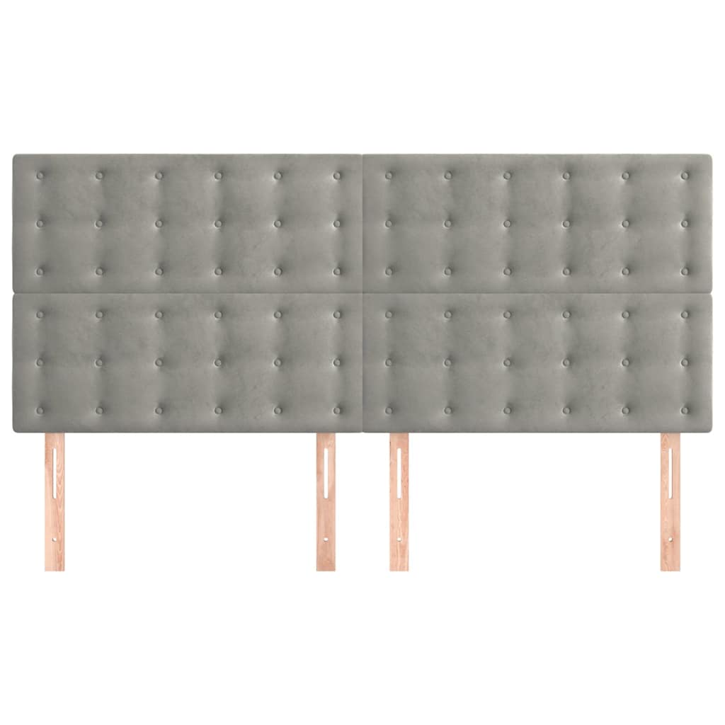 vidaXL Κεφαλάρι Ανοιχτό Γκρι 200x5x118/128 εκ. Βελούδο