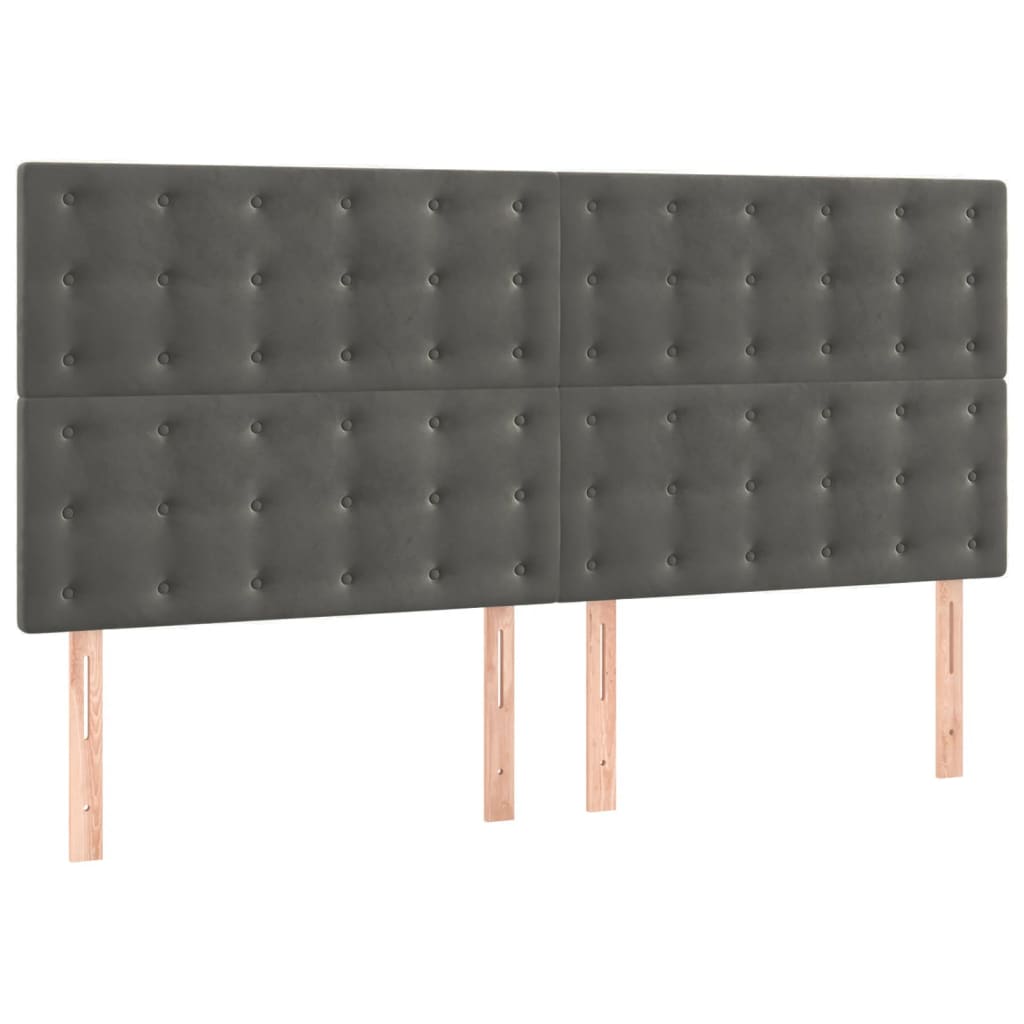 vidaXL Κεφαλάρι Σκούρο Γκρι Βελούδινο 200x5x118/128 εκ.