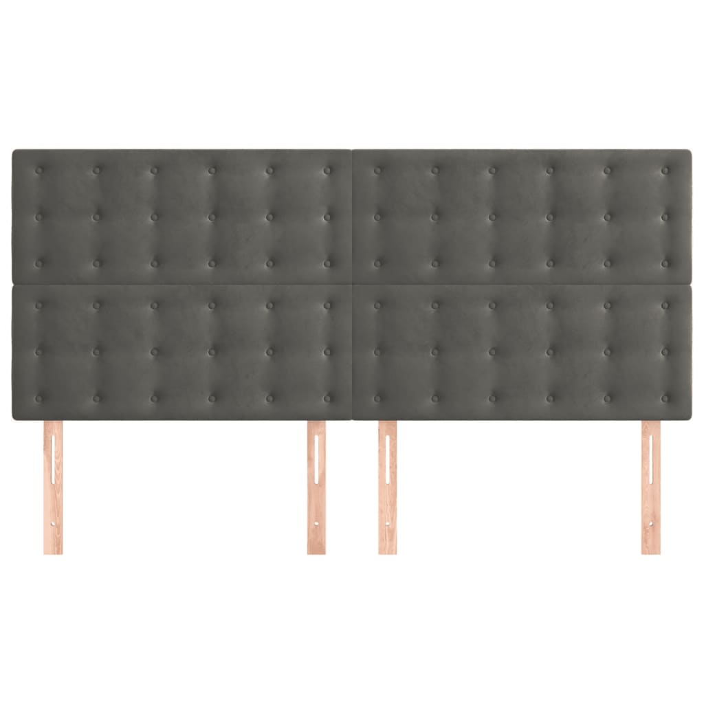 vidaXL Κεφαλάρι Σκούρο Γκρι Βελούδινο 200x5x118/128 εκ.