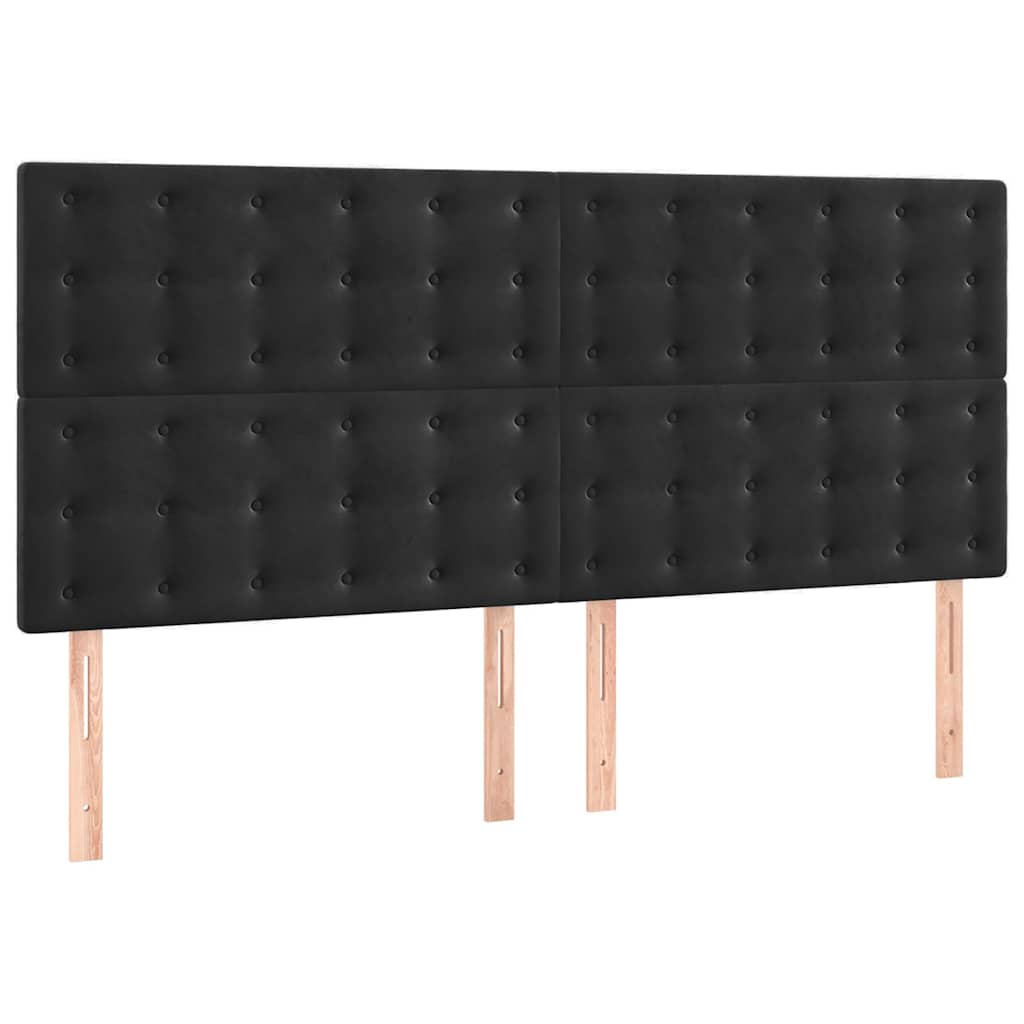 vidaXL Κεφαλάρι Μαύρο Βελούδινο 200x5x118/128 εκ.