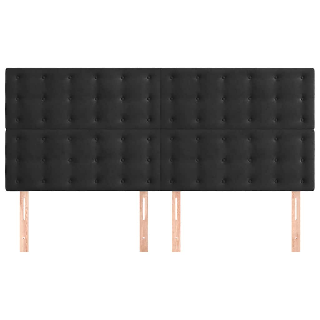 vidaXL Κεφαλάρι Μαύρο Βελούδινο 200x5x118/128 εκ.
