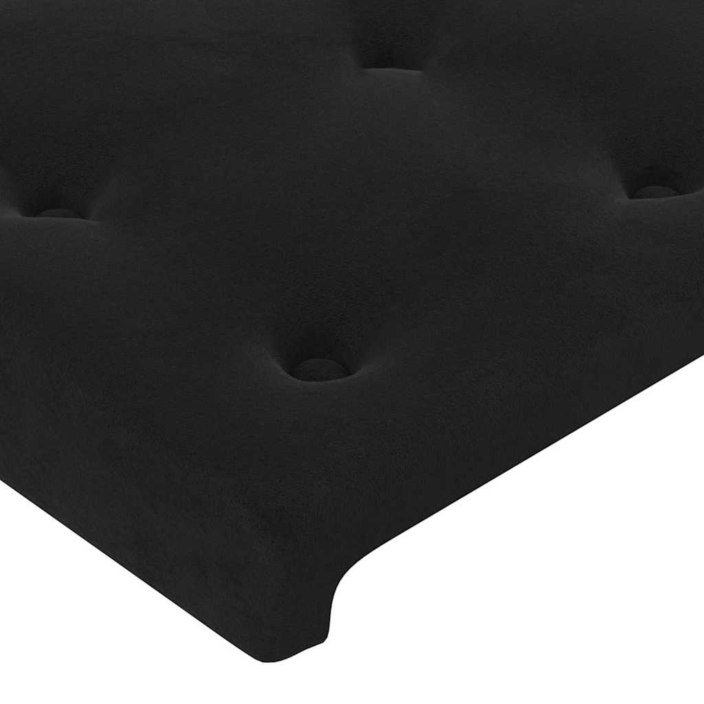 vidaXL Κεφαλάρι Μαύρο Βελούδινο 200x5x118/128 εκ.