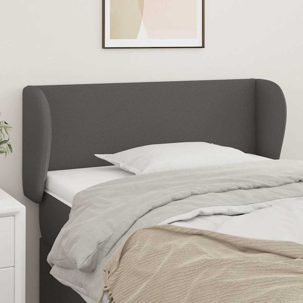 vidaXL Κεφαλάρι με Πτερύγια Γκρι 83x23x78/88 εκ. Συνθετικό Δέρμα