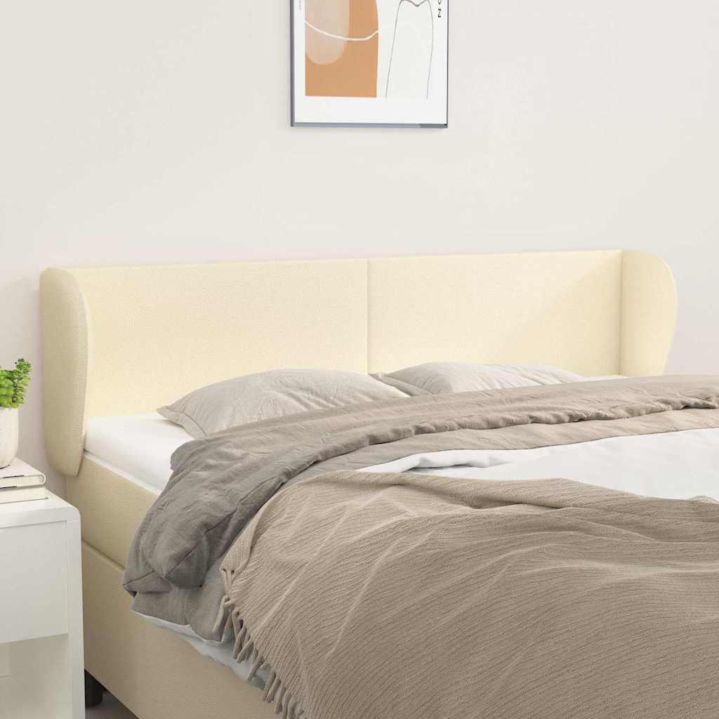 vidaXL Κεφαλάρι με Πτερύγια Κρεμ 147x23x78/88 εκ. Συνθετικό Δέρμα