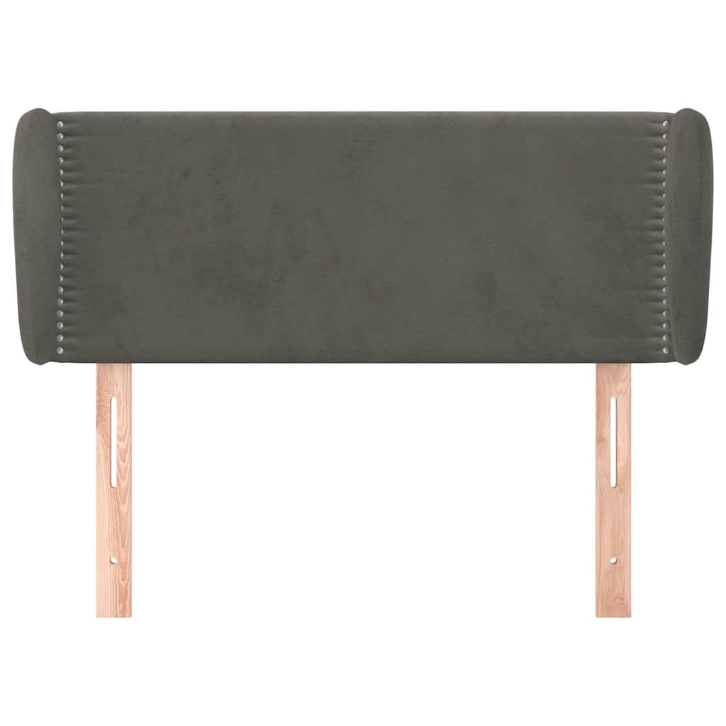 vidaXL Κεφαλάρι με Πτερύγια Σκούρο Γκρι 93x23x78/88 εκ. Βελούδινο