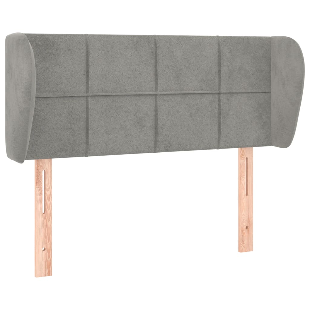 vidaXL Κεφαλάρι με Πτερύγια Ανοιχτό Γκρι 93x23x78/88 εκ. Βελούδινο