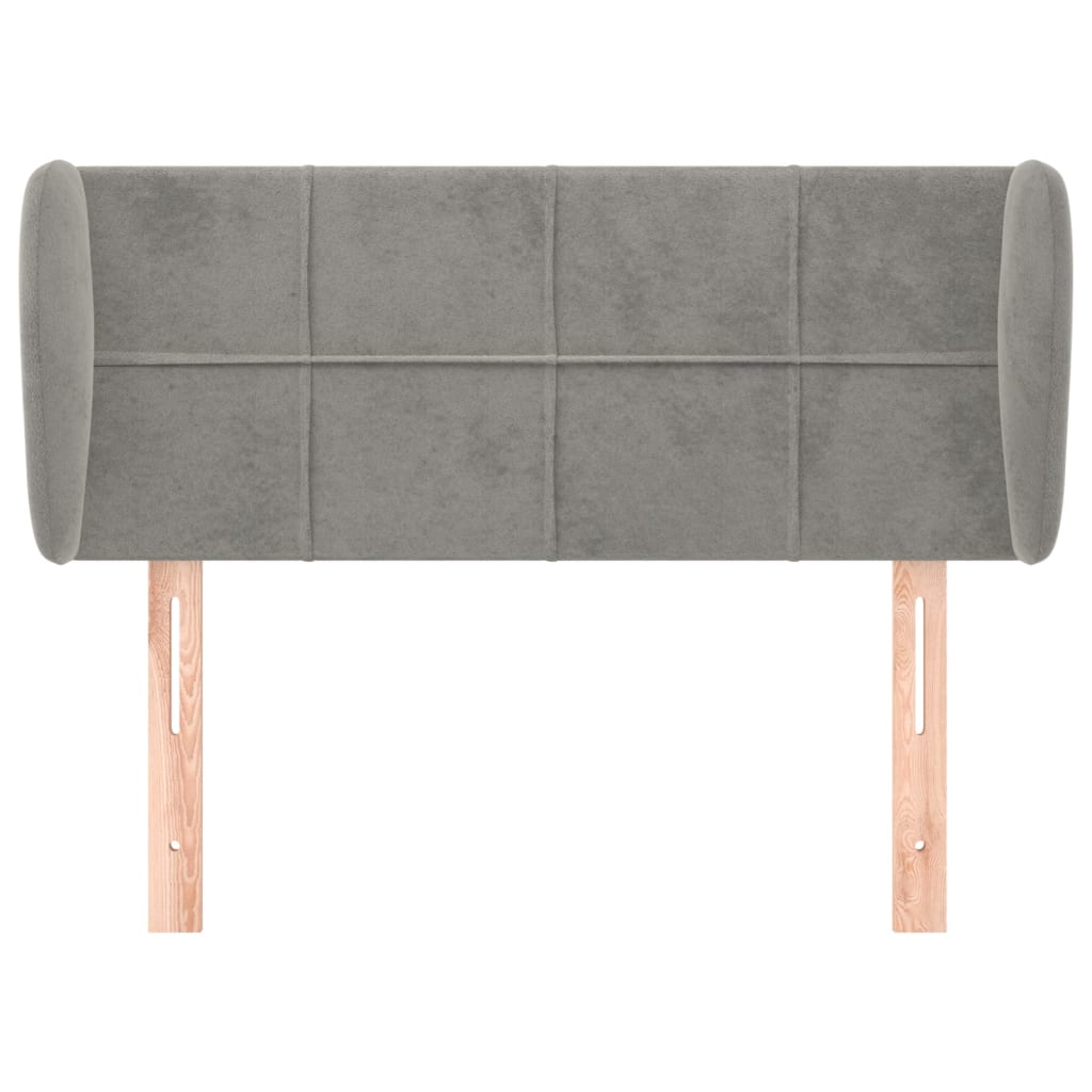 vidaXL Κεφαλάρι με Πτερύγια Ανοιχτό Γκρι 93x23x78/88 εκ. Βελούδινο