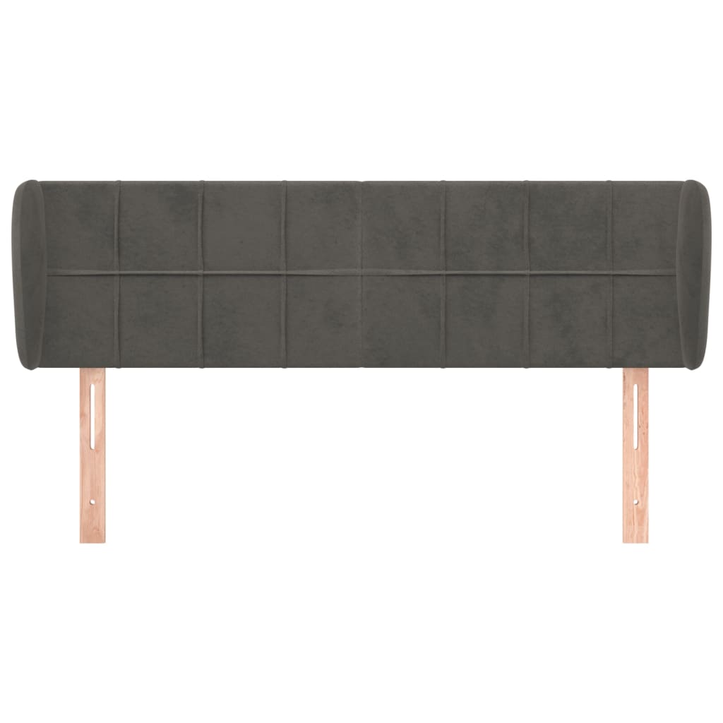 vidaXL Κεφαλάρι με Πτερύγια Σκούρο Γκρι 147x23x78/88 εκ. Βελούδινο