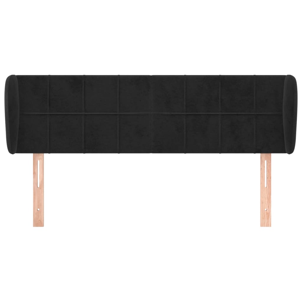 vidaXL Κεφαλάρι με Πτερύγια Μαύρο 147x23x78/88 εκ. Βελούδινο