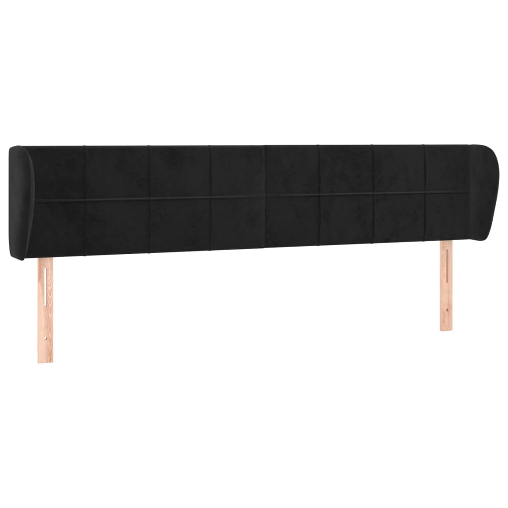 vidaXL Κεφαλάρι με Πτερύγια Μαύρο 163x23x78/88 εκ. Βελούδινο