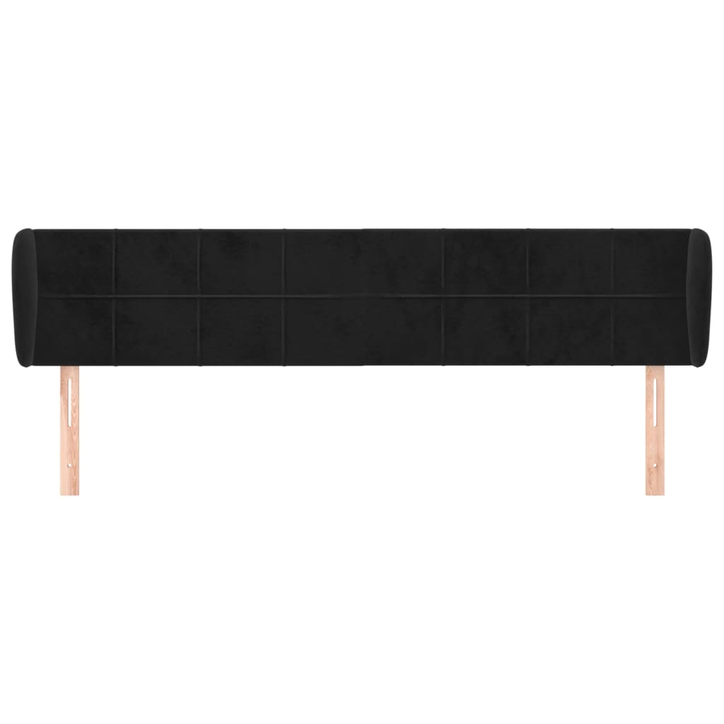 vidaXL Κεφαλάρι με Πτερύγια Μαύρο 163x23x78/88 εκ. Βελούδινο