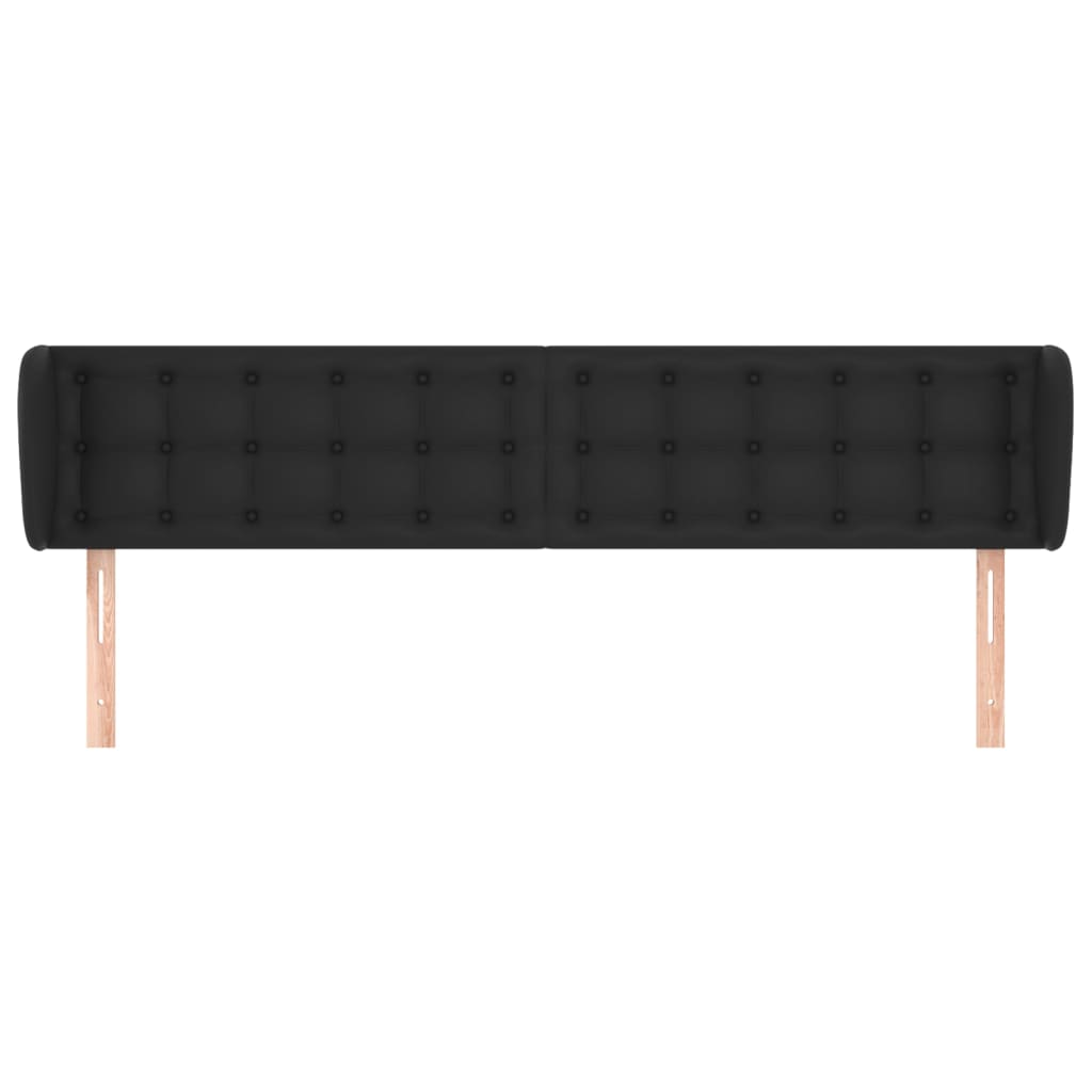vidaXL Κεφαλάρι με Πτερύγια Μαύρο 183x23x78/88 εκ. Συνθετικό Δέρμα