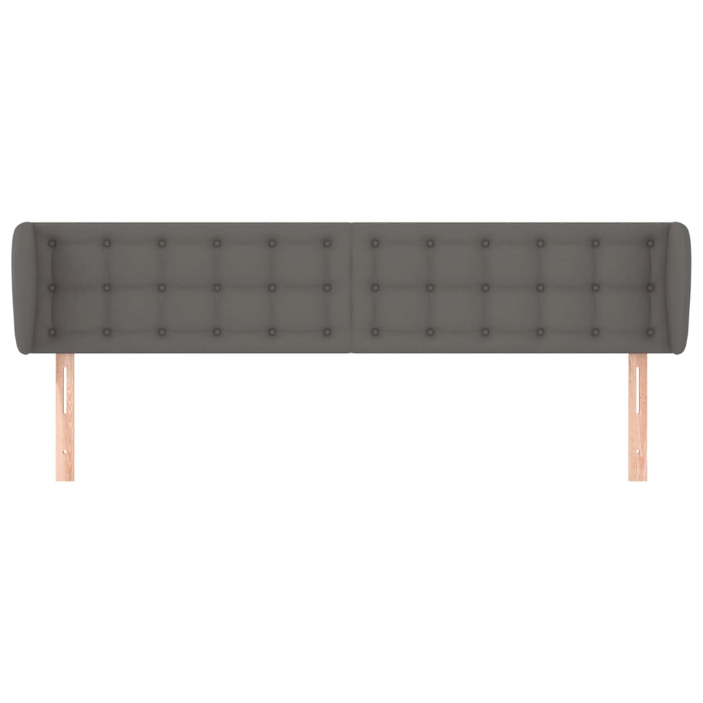 vidaXL Κεφαλάρι με Πτερύγια Γκρι 183x23x78/88 εκ. Συνθετικό Δέρμα
