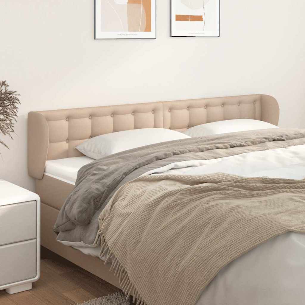 vidaXL Κεφαλάρι με Πτερύγια Καπουτσίνο 203x23x78/88εκ. Συνθετικό Δέρμα